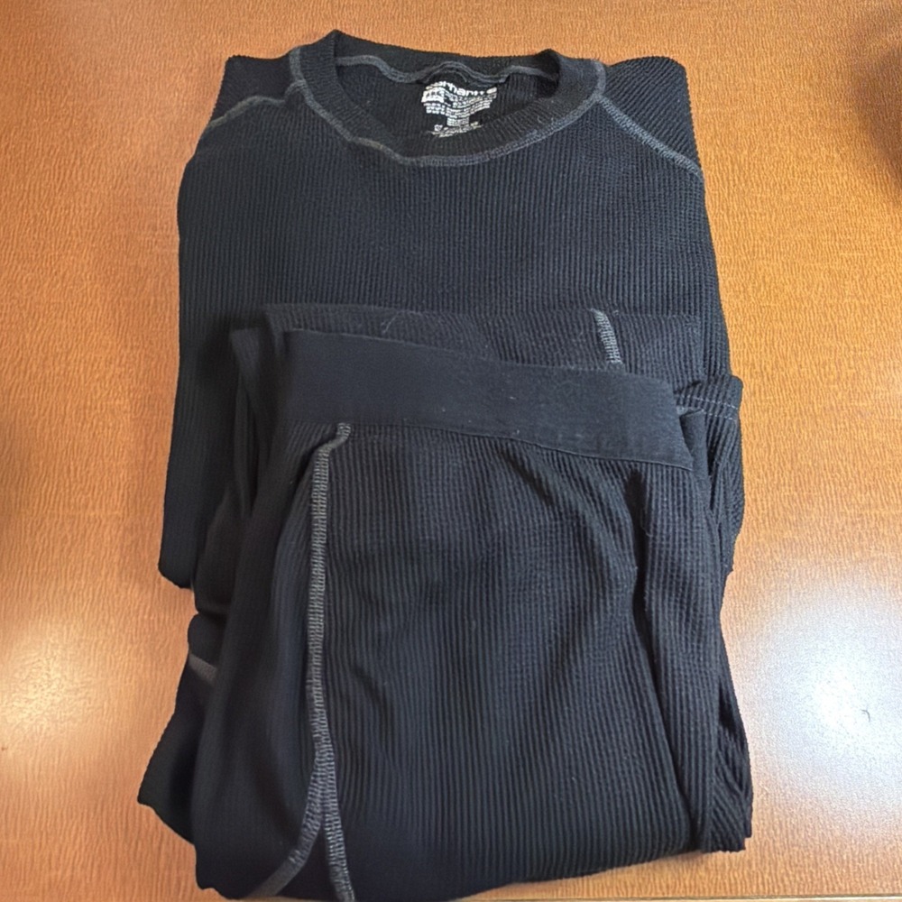 Carhartt Force Long Johns Mens Medium Black Thermal Base Layer Pants & Shirt